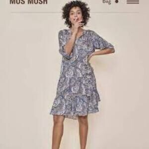 Mos Mosh Tinka Chintz Paisley Tiered Dress Size Small